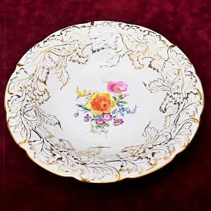 Антикварное Блюдо - Тарелка «Мейсенский букет», Фарфор MEISSEN Германия.