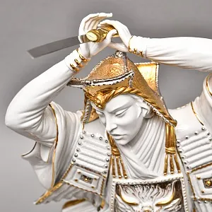 Большая Авторская Фарфоровая статуэтка «Самурай - Путь Воина», Ahura Италия, 80-е годы ХХ века.