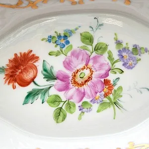 Фарфоровая Сухарница - Корзинка для выпечки - Вазочка - Конфетница «Цветение Лета» SP Dresden Германия