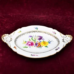 Большое Антикварное Блюдо, Фарфор KPM Германия, вторая половина ХIХ века.