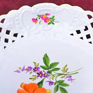 Сервировочная Тарелка - Блюдо - Сухарница «Мейсенский цветок», Фарфор MEISSEN, Германия.