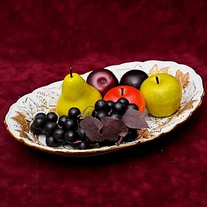 Коллекционное Блюдо - Тарелка - Сухарница «Виноградная Лоза», Фарфор MEISSEN Германия.