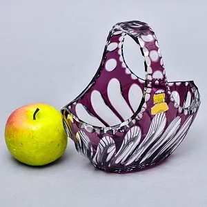 Ваза - Конфетница «Аметистовая Корзинка» Хрусталь, BEYER Германия 60-е годы ХХ века.