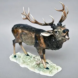 Редкость! Большая Фарфоровая статуэтка «ОЛЕНЬ», ROSENTHAL Германия, 1946 - 1949 годы. 