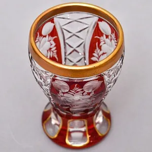 Рубиновый Хрусталь - Винтажная Вазочка - Кубок, Egermann, Богемия, Чехия 50гг.
