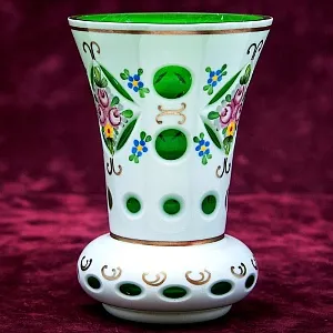 Стеклянная Ваза - Кубок «Цветочная Нежность»  LAUSITZER GLASWERKE Германия - 50-70е гг.