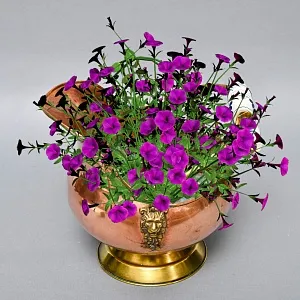 Классический Медный Зольник с Фарфоровыми ручками, Англия первая половина ХХ века!