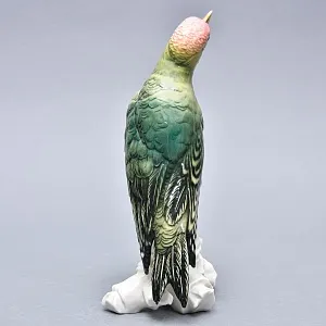 Птица - Фарфоровая статуэтка «Зелёный дятел», Карл Энс / Karl Ens, Германия, 30-е годы ХХ века.