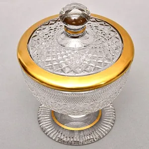 Винтажная Хрустальная Ваза с крышкой - Конфетница - Доза, SCHONBORNER, Германия 50-е гг.