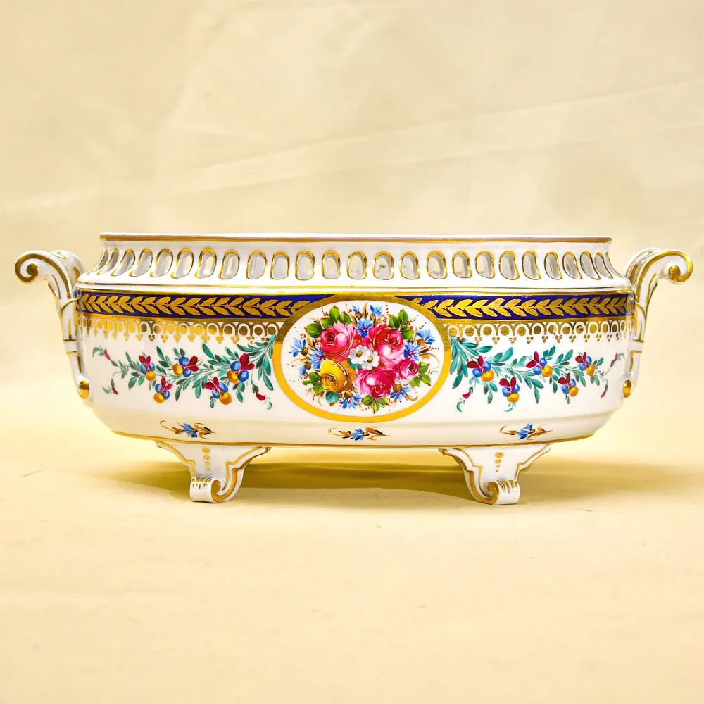 Фарфоровая Ваза - Сухарница -  Конфетница в стиле Ампир, SP Dresden, Германия 50 гг.