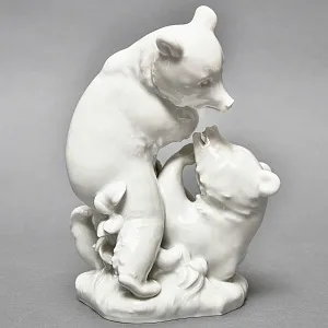 Редкая! Коллекционная Фарфоровая статуэтка «Два медведя», MEISSEN Германия - 1975 год.