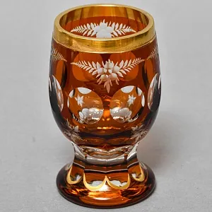 Коллекционная Ваза - Янтарный Кубок, Хрусталь Ernst Wittig, Германия 50-е годы ХХ века.