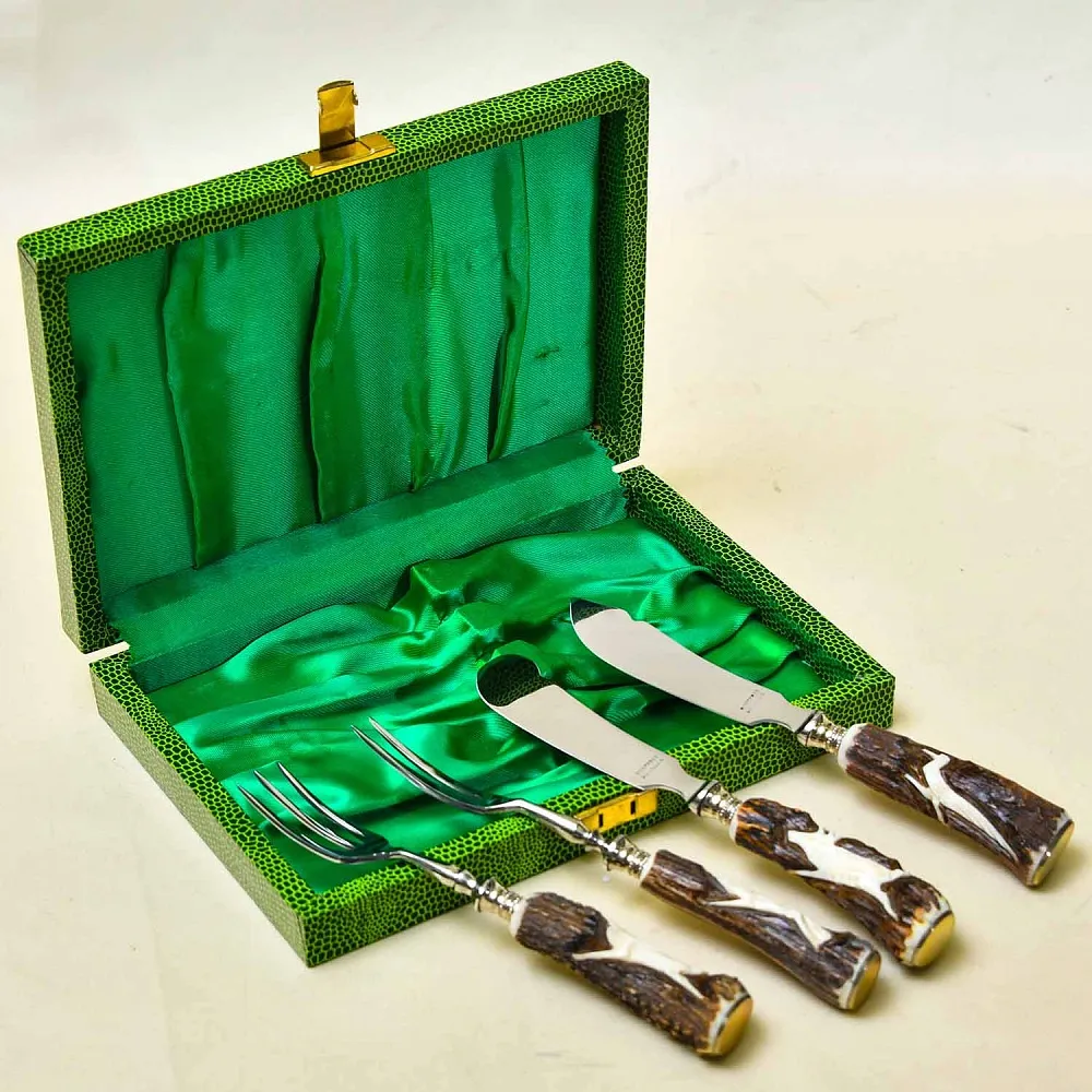 Винтажный Набор для сервировки «Охота» - 4 предмета, SOLINGEN Германия, 50 -е годы ХХ века.