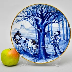Коллекционная Фарфоровая Тарелка - Блюдо «Сказка. Храбрый Портняжка», MEISSEN Германия - 1988 год.