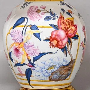 Настольная Электрическая Лампа - Светильник «Цветущий Гранат» Фарфор PORCELAIN DE PARIS, Франция.