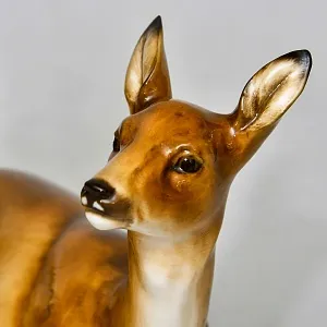 Коллекционная Фарфоровая статуэтка «Два Оленя», Hutschenreuther Германия, 1965 - 1967 годы.