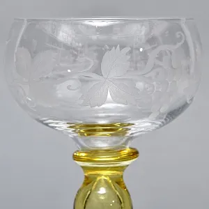 Антикварный Набор бокалов для Вина 8 шт. «MICADO VIGNE», Saint Louis. Франция, начало ХХ века. 