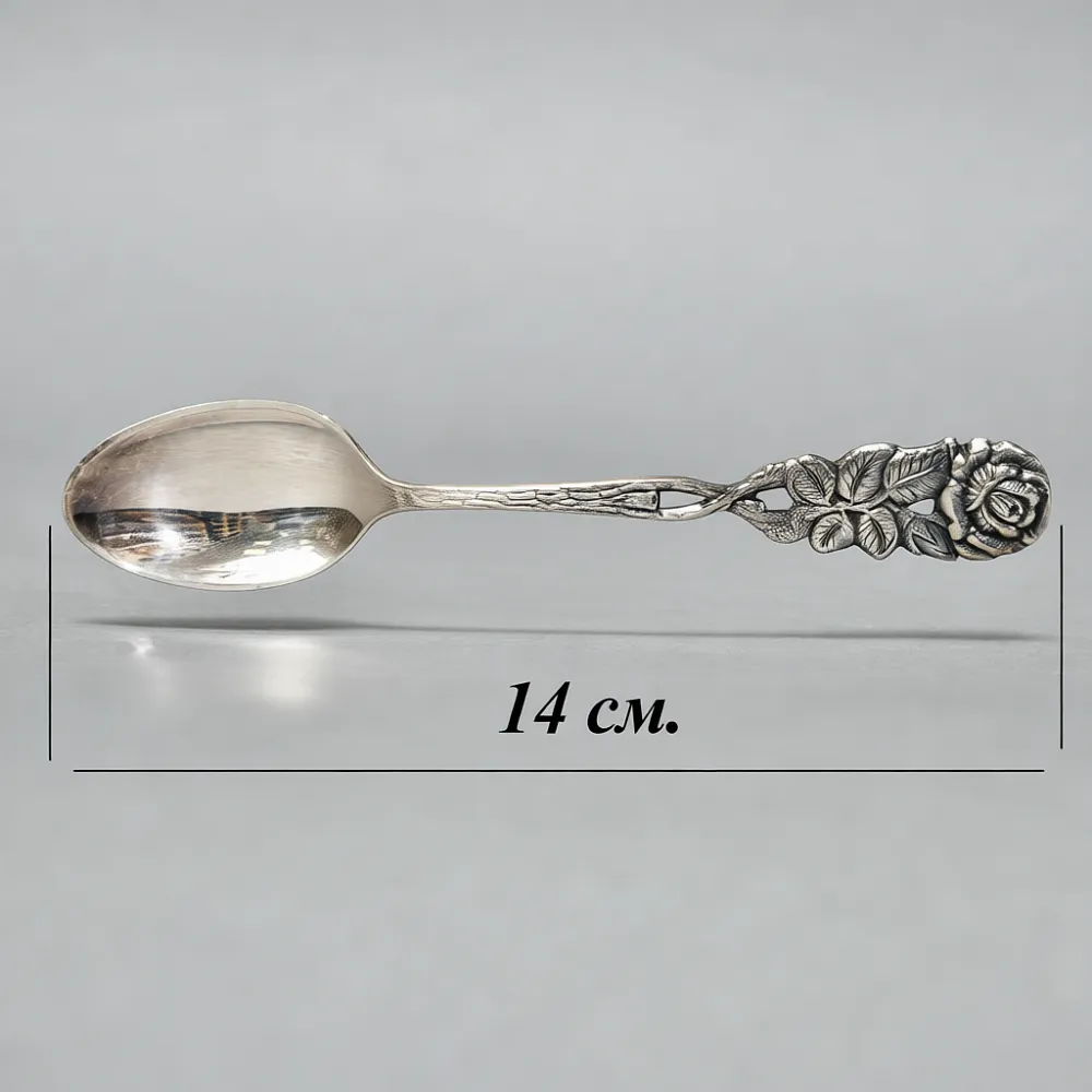 «Хильдесхаймская роза» - Сервировочный Набор Десертных Ложечек и Вилочек, Silverplate, Германия 60-е годы.