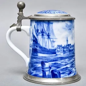 Коллекционная Пивная Кружка «Фрегат „Герб Бремена“ у родного порта, 1650 год», Berlin Design Германия -1976 год.