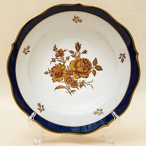 Кобальтовый Фарфоровый Столовый сервиз «Marie-Luise» на 6 персон, LINDNER Kups, Германия 60-гг.