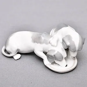  Антикварная Фарфоровая статуэтка «Два щенка», PirkenHammer Чехословакия, 1920 - 1938 годы. 