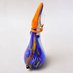 Авторская Коллекционная Стеклянная Статуэтка - Ваза «Тукан», Цветное стекло, Россия.