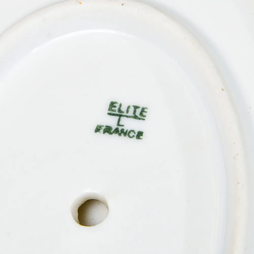 Редкость! Соусник - Судок с крышкой и ложкой "Цветы Ирисы" , Limoges Франция, середина ХХ века.