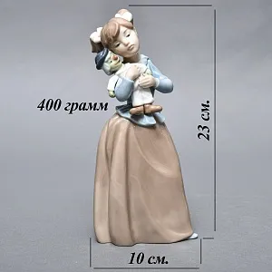 Коллекционная Фарфоровая статуэтка «Девочка с клоуном», Nao by Lladro Испания, 80-е гг. 