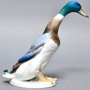 Птица - Фарфоровая Статуэтка «Утка - СЕЛЕЗЕНЬ», ROSENTHAL Германия -1956 год.