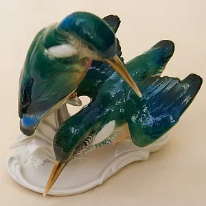 Птицы - Фарфоровая Статуэтка «Пара Зимородков», Карл Энс/ Karl Ens Германия 50гг.