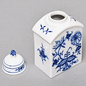 Фарфоровая Чайница с крышкой «Луковый узор», MEISSEN / МЕЙСЕН Германия, вторая половина ХХ века.