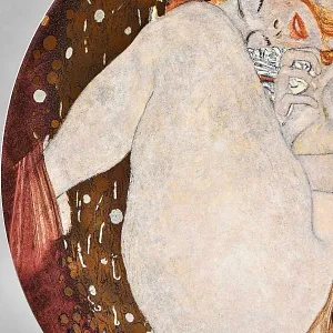 Большая! Фарфоровая тарелка - блюдо «Шедевры Густава Климта. ДАНАЯ», Goebel Германия - 1999 год. 