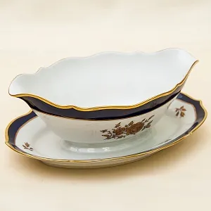 Кобальтовый Фарфоровый Столовый сервиз «Marie-Luise» на 6 персон, LINDNER Kups, Германия 60-гг.