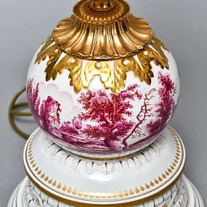 Электрическая Настольная Фарфоровая Лампа - Светильник, Giulia Mangani Италия, середина ХХ века. 