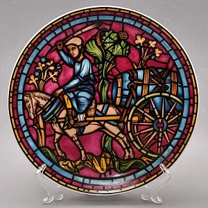 Коллекционная Тарелка «Витражи Шартрского Собора. Святой», Фарфор Heinrich Германия. 