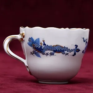 Классическая Фарфоровая Кофейная пара «Синий Дракон», MEISSEN Германия, первая половина ХХ века.
