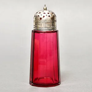 Винтажная Хрустальная Баночка - Емкость - Флакон для сахарной пудры, Silverplated Англия 50гг.