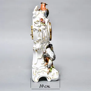 Каминные Кварцевые Часы «Певчие Птицы», фарфор Unterweissbach, Германия 80-е годы ХХ века.