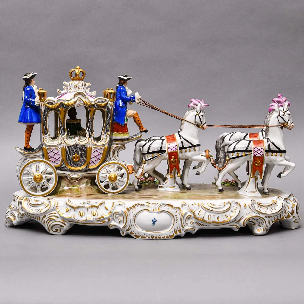 Редкость! Большая Фарфоровая статуэтка «КАРЕТА», SITZENDORF Германия, середина ХХ века.