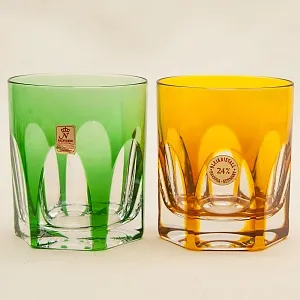 Набор для Виски Графин и 4-е Стакана серия «ANTIKA» Цветной Хрусталь, NACHTMANN Германия, 70 -е годы.