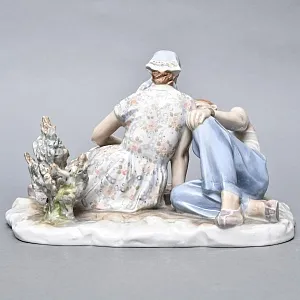 Большая Коллекционная Фарфоровая статуэтка «Затянувшаяся партия», ДФЗ Дулево Россия. 