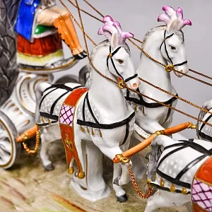 Редкость! Большая Фарфоровая статуэтка «КАРЕТА», SITZENDORF Германия, середина ХХ века.