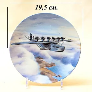 Коллекционная Тарелка «Самолёт - Дорнье Do X над побережем» Фарфор, Германия -1994 год.