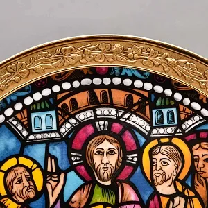 Фарфоровая Тарелка «Тайная вечерня. Витражи Шартрского Собора», Krautheim & Adelberg Германия, 1945-1977 годы. 