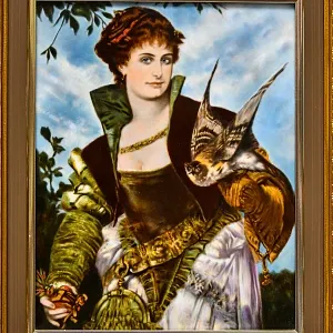 Фарфоровый Пласт - Картина - Панно «Охота - Дама с соколом»,  ROSENTHAL германия, 1981 - 1993 годы. 