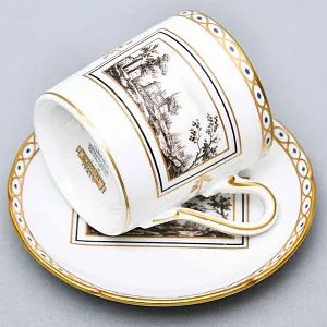 Редкость! Коллекционная Кофейная Пара «FIESOLE» Фарфор RICHARD GINORI, Италия.