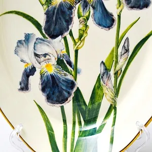 Редкость! Авторская Роспись! Коллекционная Фарфоровая Тарелка - Блюдо «ИРИСЫ», Россия. 