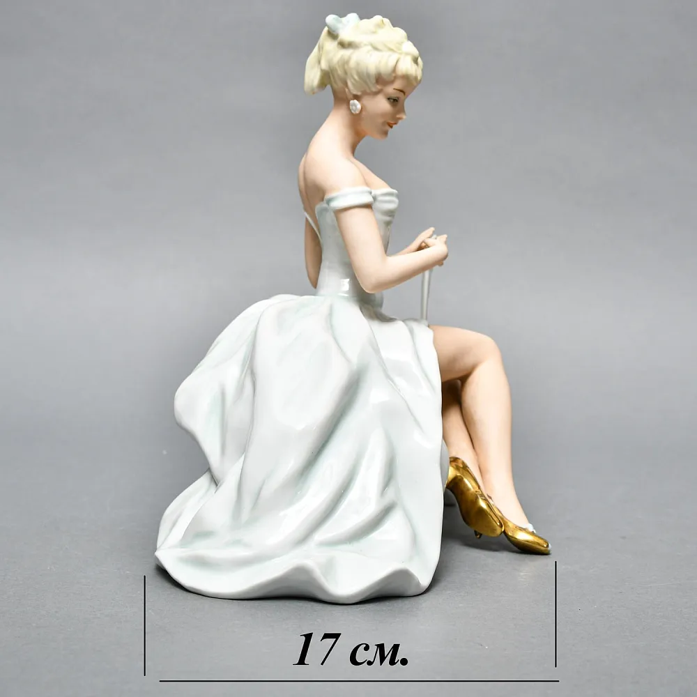 Фарфоровая статуэтка «Балерина, Танцовщица c Веером», WALLENDORF Германия 1953-1962 годы.