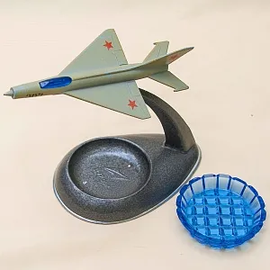 Оригинальный Сувенир -  Мелочевница - Пепельница «Самолёт МиГ-21» СССР  - 1976 год.
