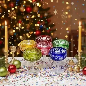 Набор 6-ть «Креманок» из Цветного Хрусталя серия «Виноград», NACHTMANN Германия, 60 -е годы.